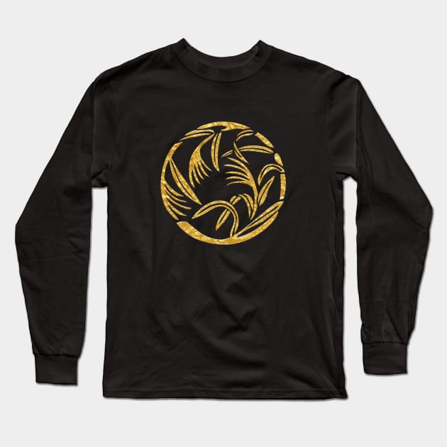 Japanese Mon Susuki no Maru Long Sleeve T-Shirt by Takeda_Art